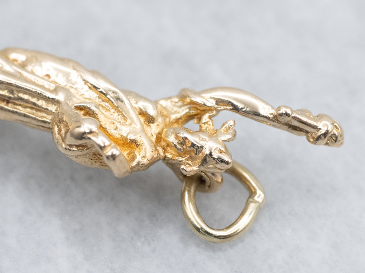 Vintage Gold Lady Liberty Charm Pendant