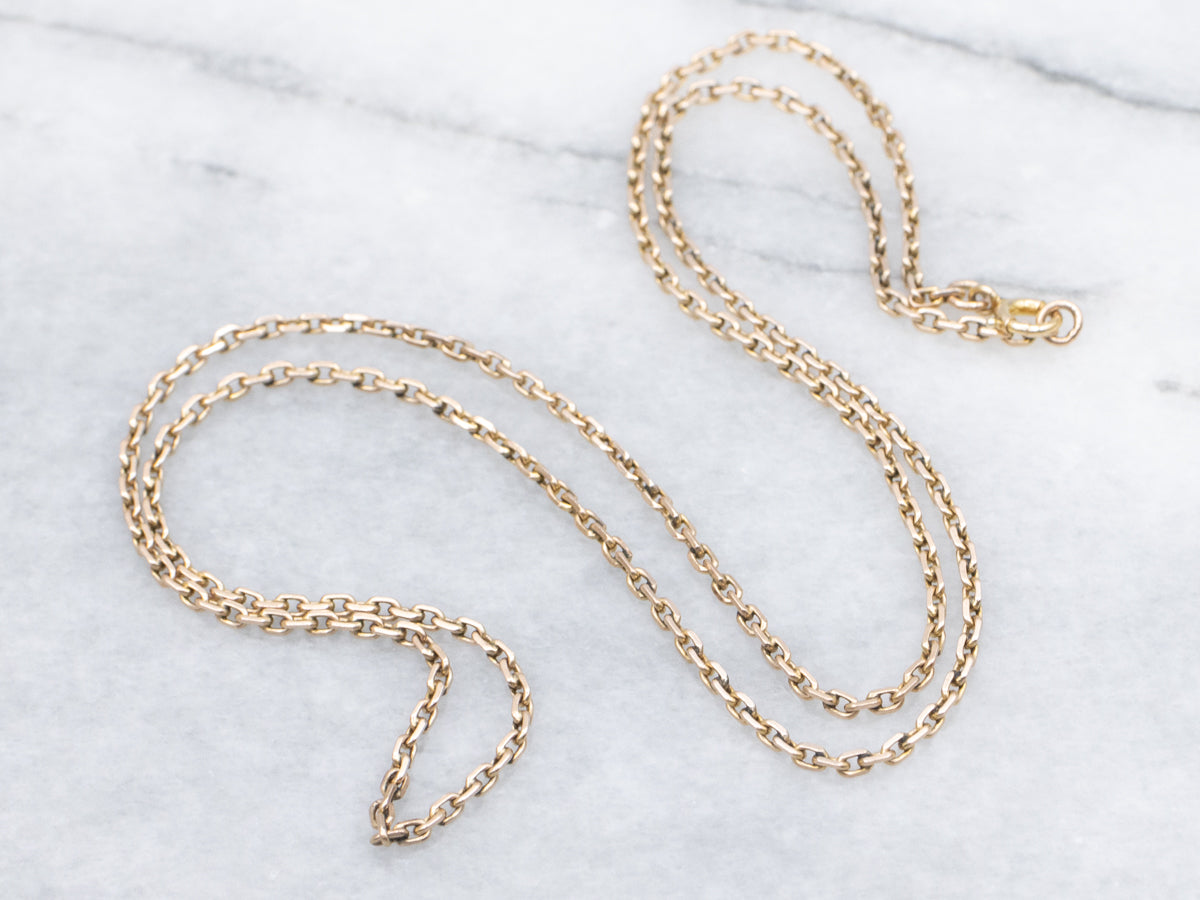 Vintage Rose Gold Cable Chain with Spring Ring Clasp