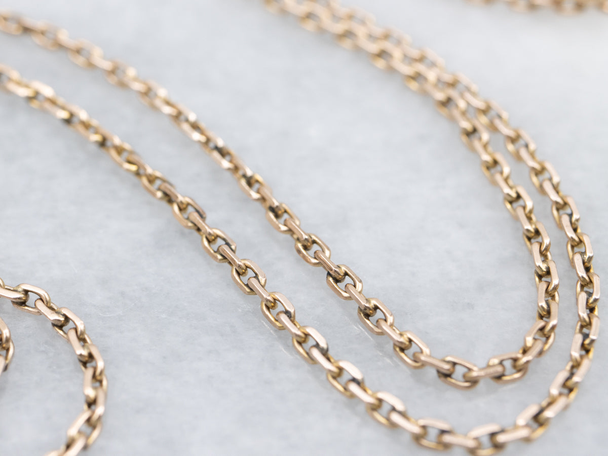 Vintage Rose Gold Cable Chain with Spring Ring Clasp