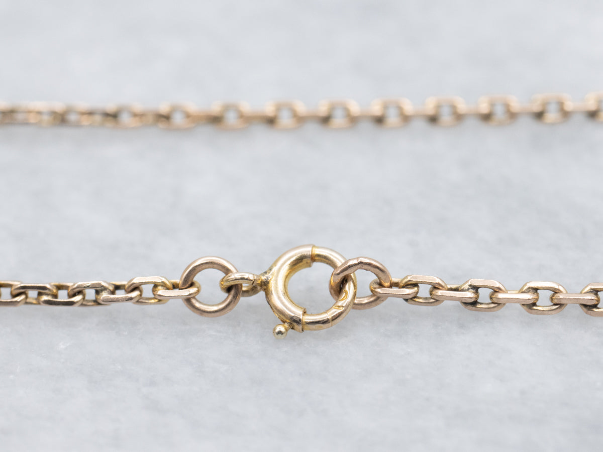 Vintage Rose Gold Cable Chain with Spring Ring Clasp