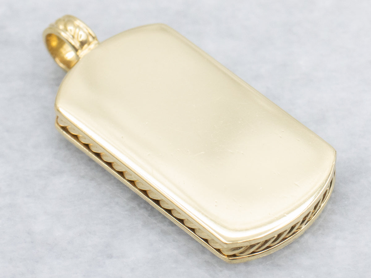 18-Karat Yellow Gold David Yurman Dog Tag Pendant