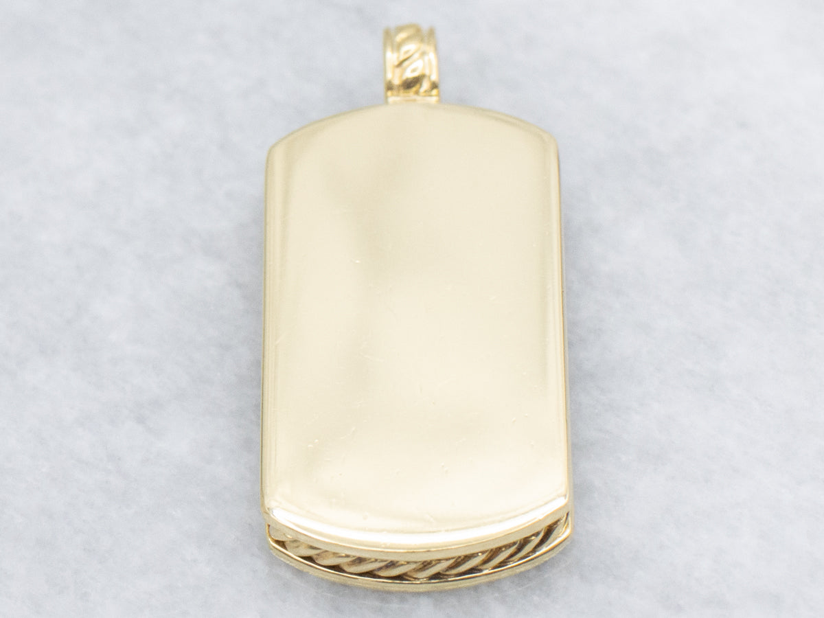 18-Karat Yellow Gold David Yurman Dog Tag Pendant