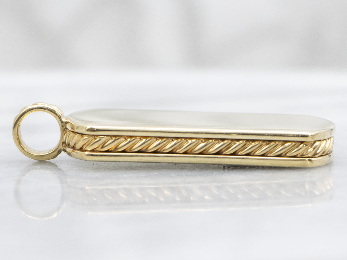 18-Karat Yellow Gold David Yurman Dog Tag Pendant