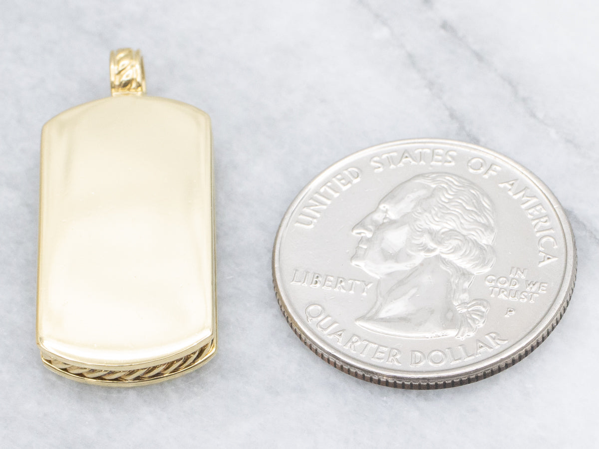 18-Karat Yellow Gold David Yurman Dog Tag Pendant