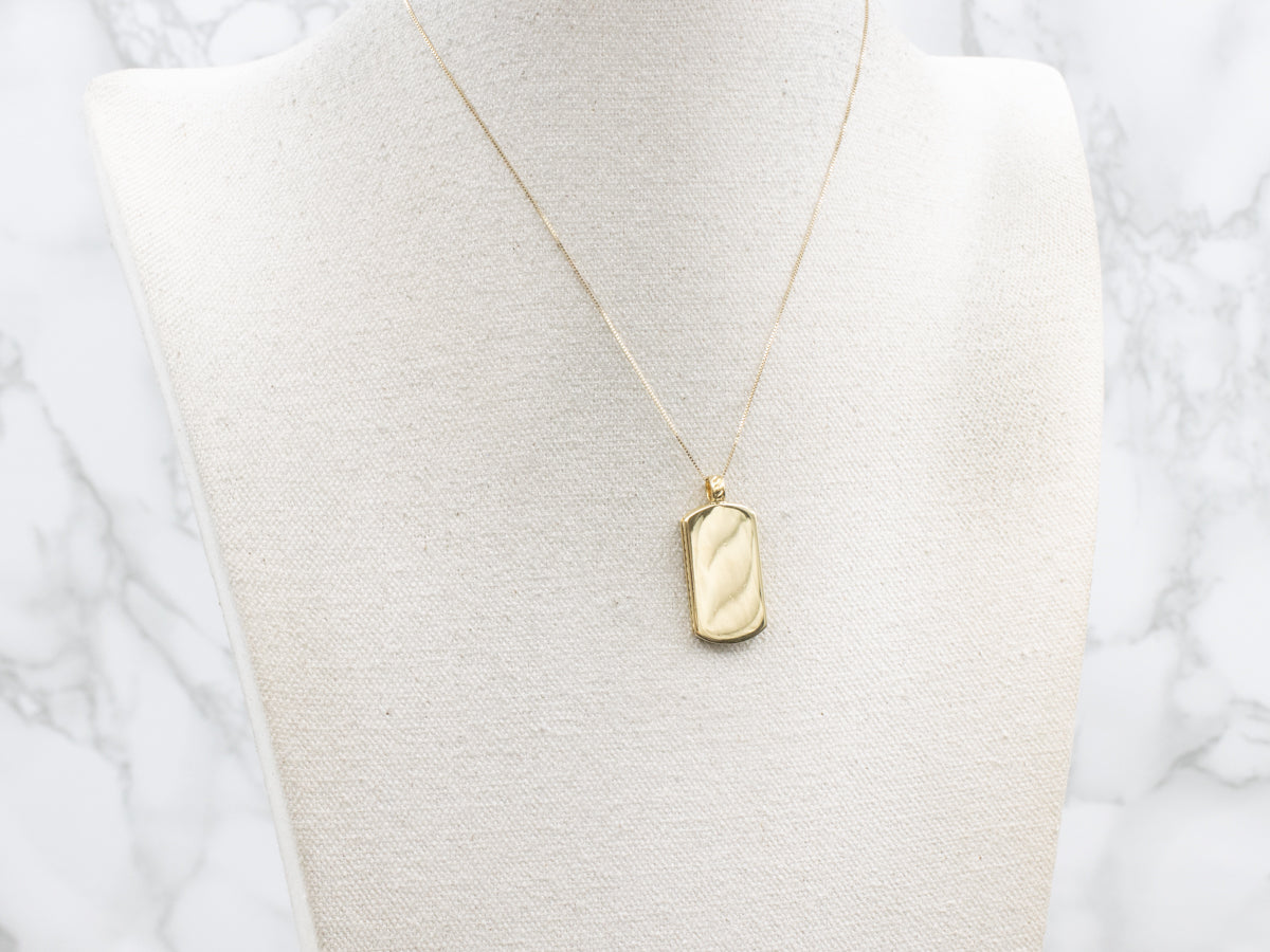 18-Karat Yellow Gold David Yurman Dog Tag Pendant