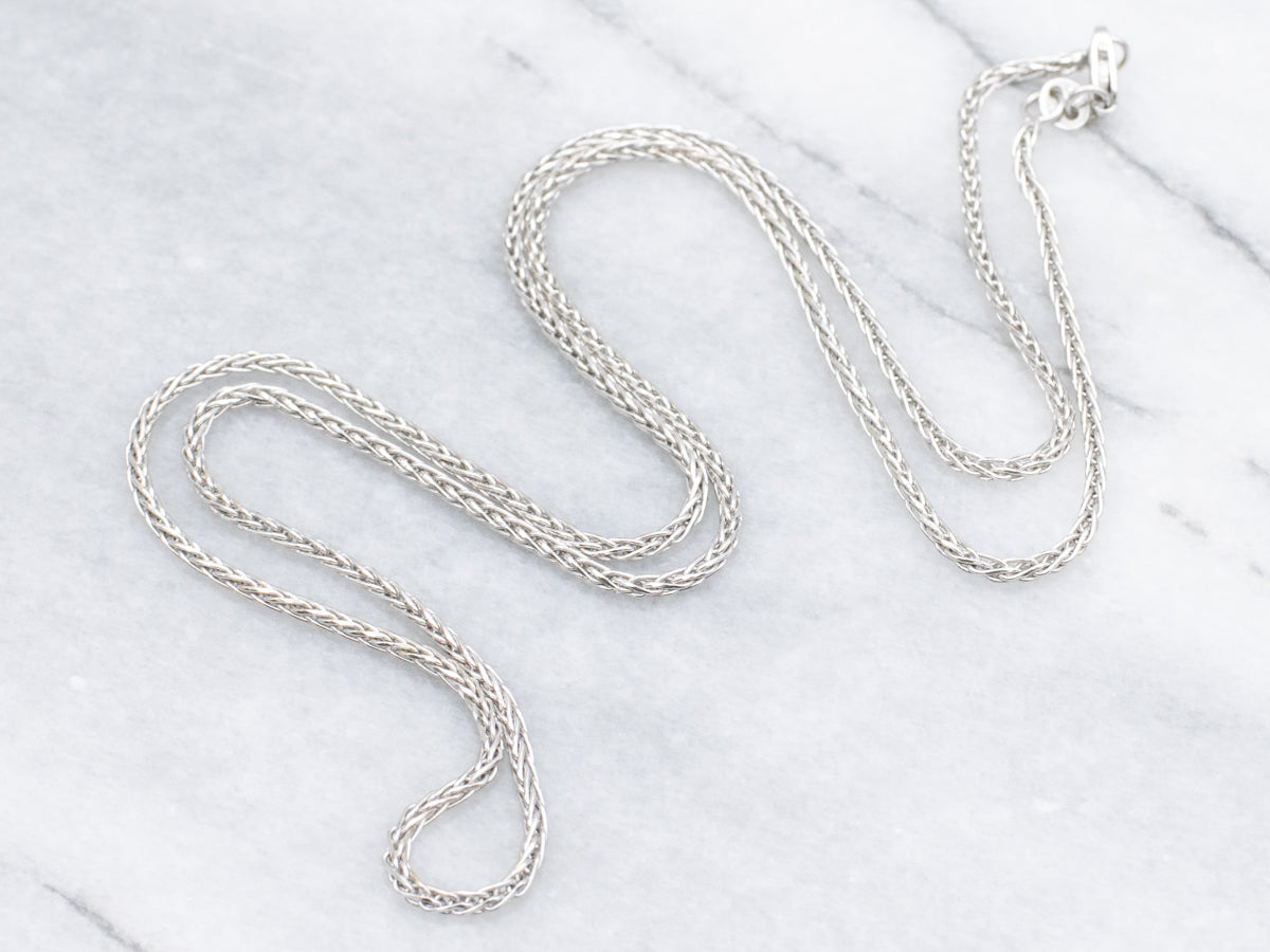 White Gold Wheat Chain with Lobster Clasp