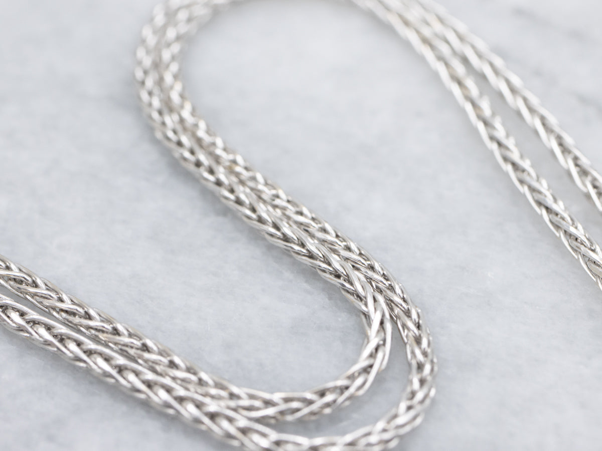 White Gold Wheat Chain with Lobster Clasp