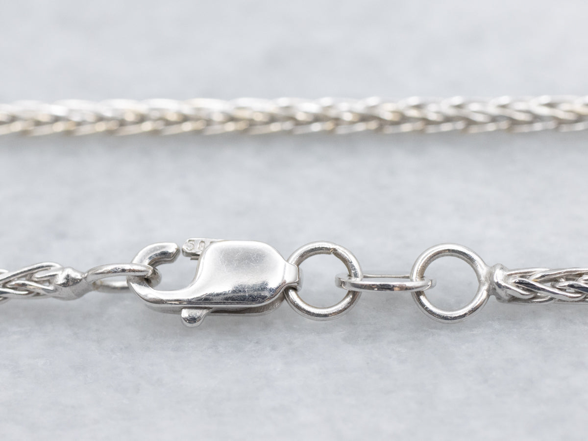 White Gold Wheat Chain with Lobster Clasp