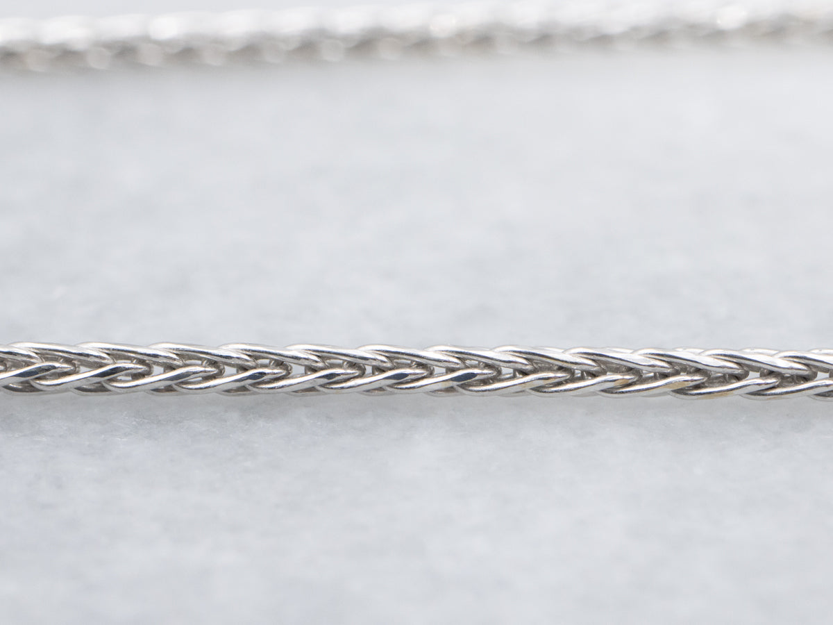 White Gold Wheat Chain with Lobster Clasp
