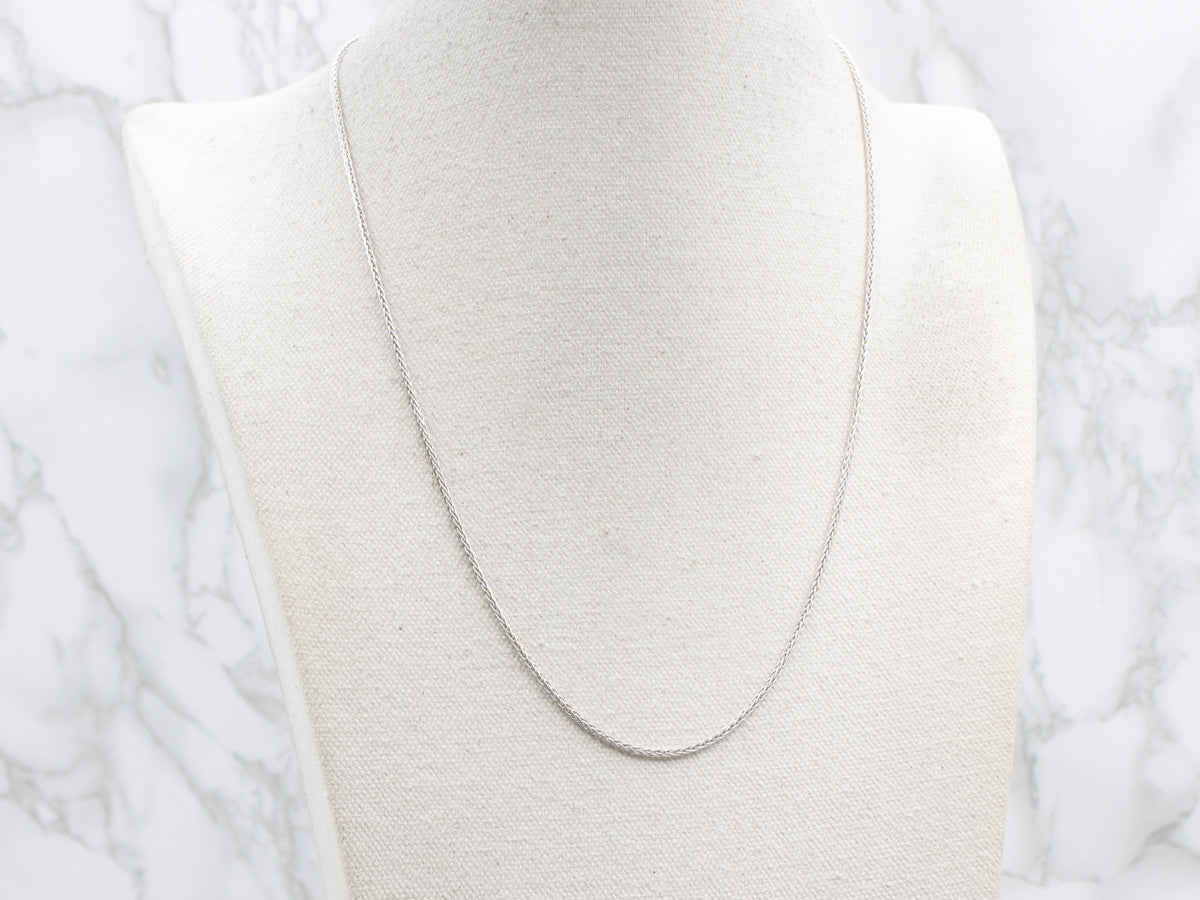 White Gold Wheat Chain with Lobster Clasp