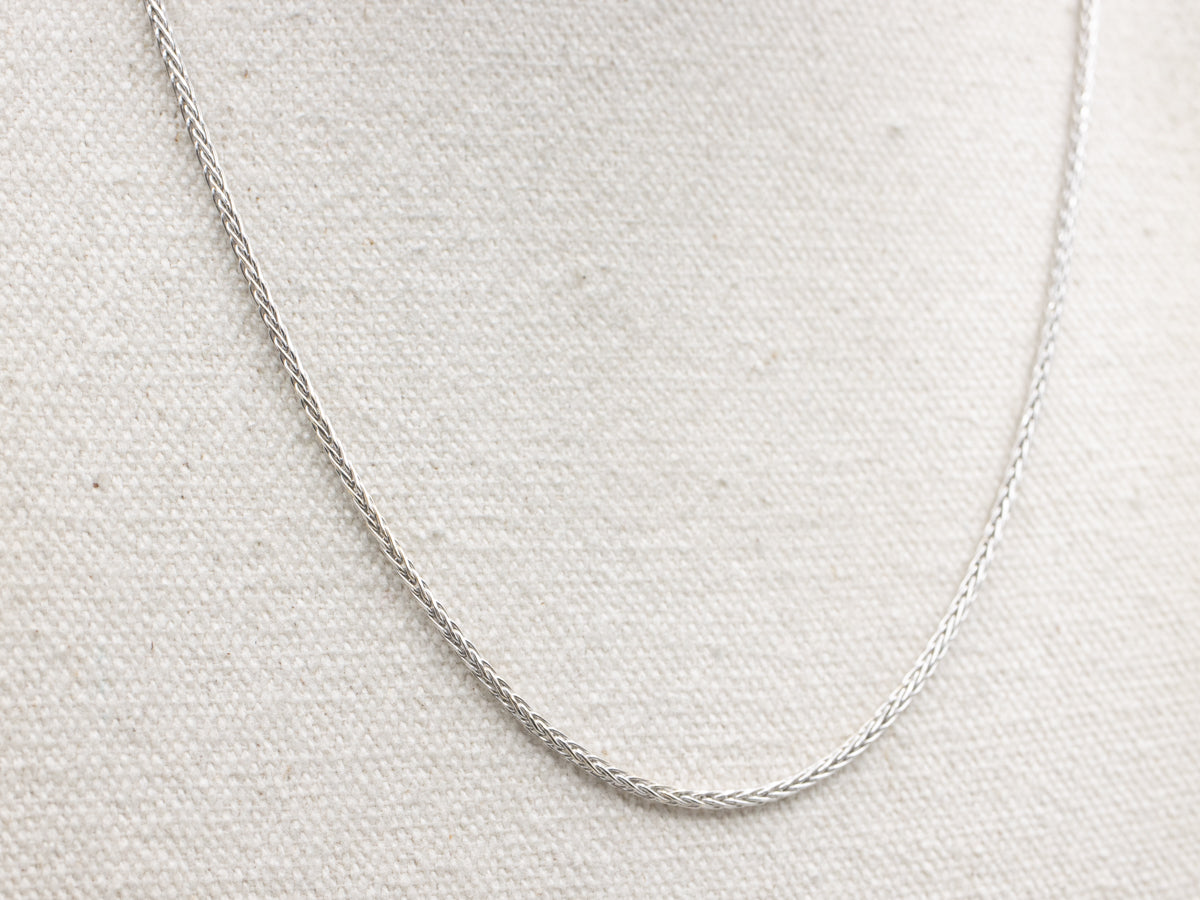 White Gold Wheat Chain with Lobster Clasp