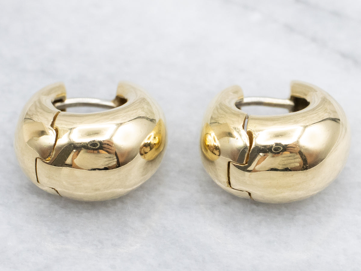 Polished 18-Karat Italian Gold Huggie Hoop Earrings