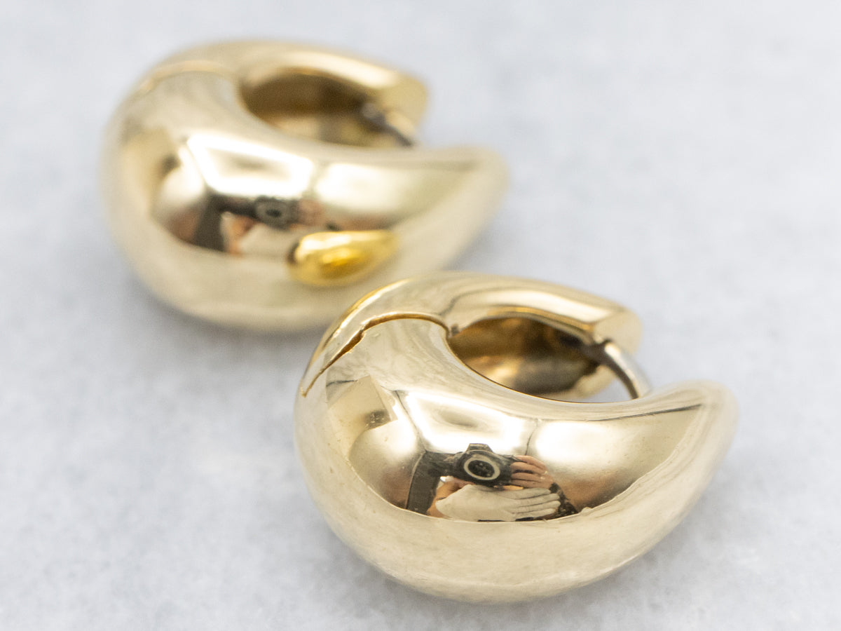 Polished 18-Karat Italian Gold Huggie Hoop Earrings