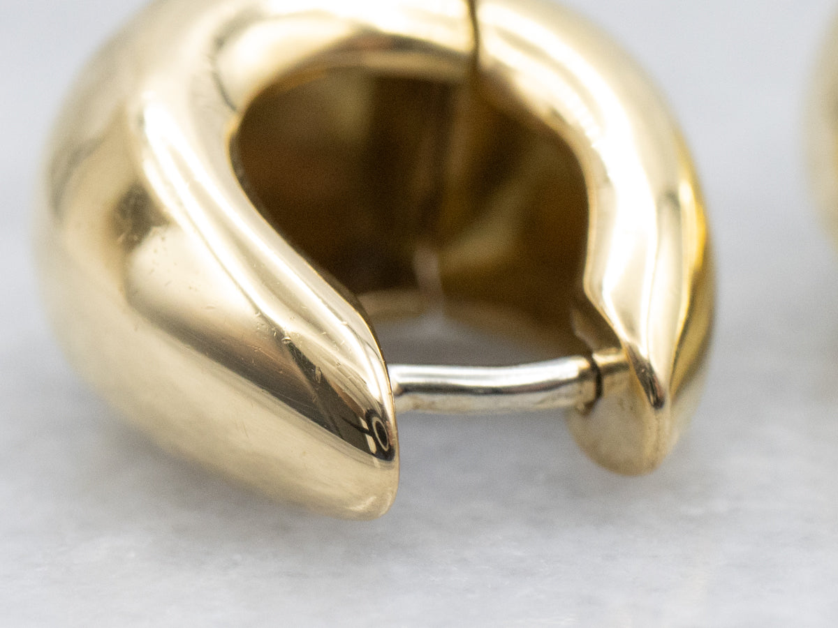 Polished 18-Karat Italian Gold Huggie Hoop Earrings