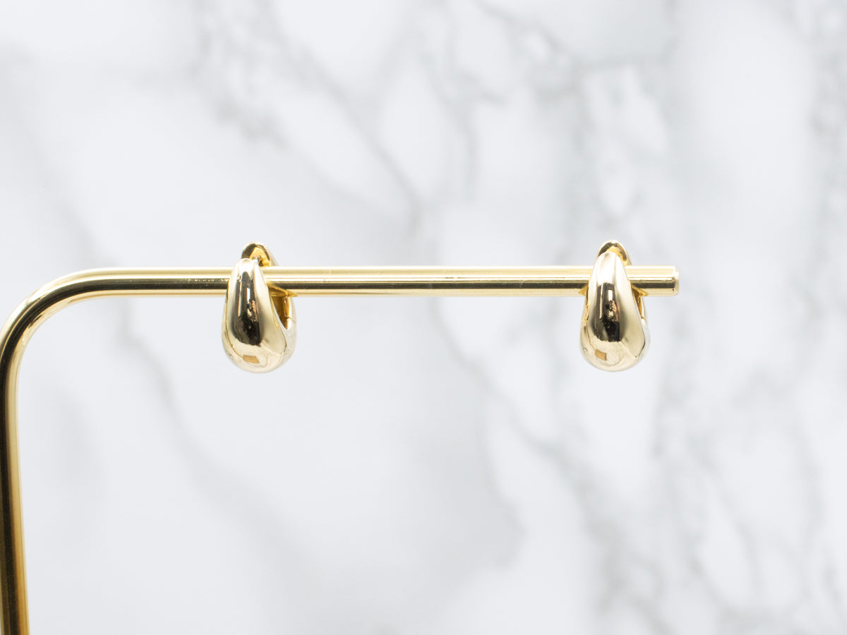 Polished 18-Karat Italian Gold Huggie Hoop Earrings
