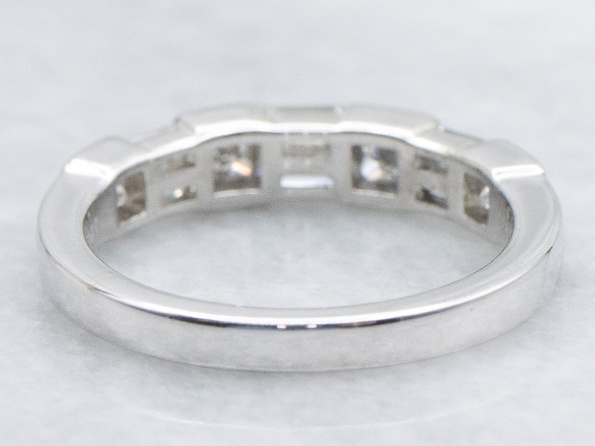 18-Karat White Gold Mix-Cut Diamond Band