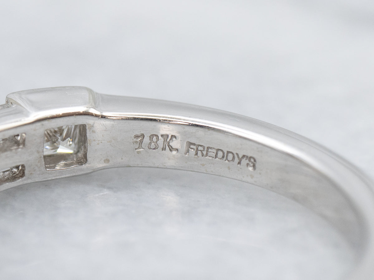 18-Karat White Gold Mix-Cut Diamond Band