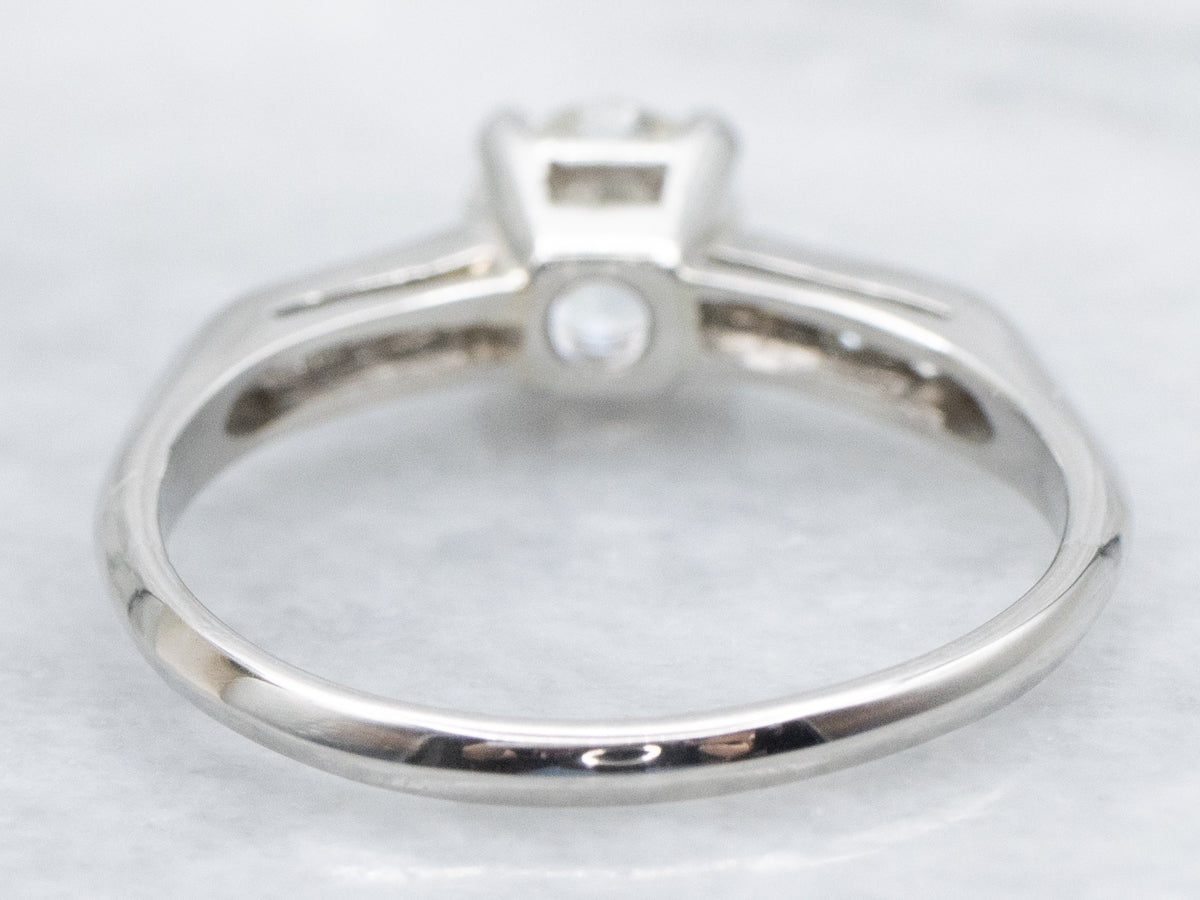 Vintage Platinum Old Mine Cut Diamond Engagement Ring