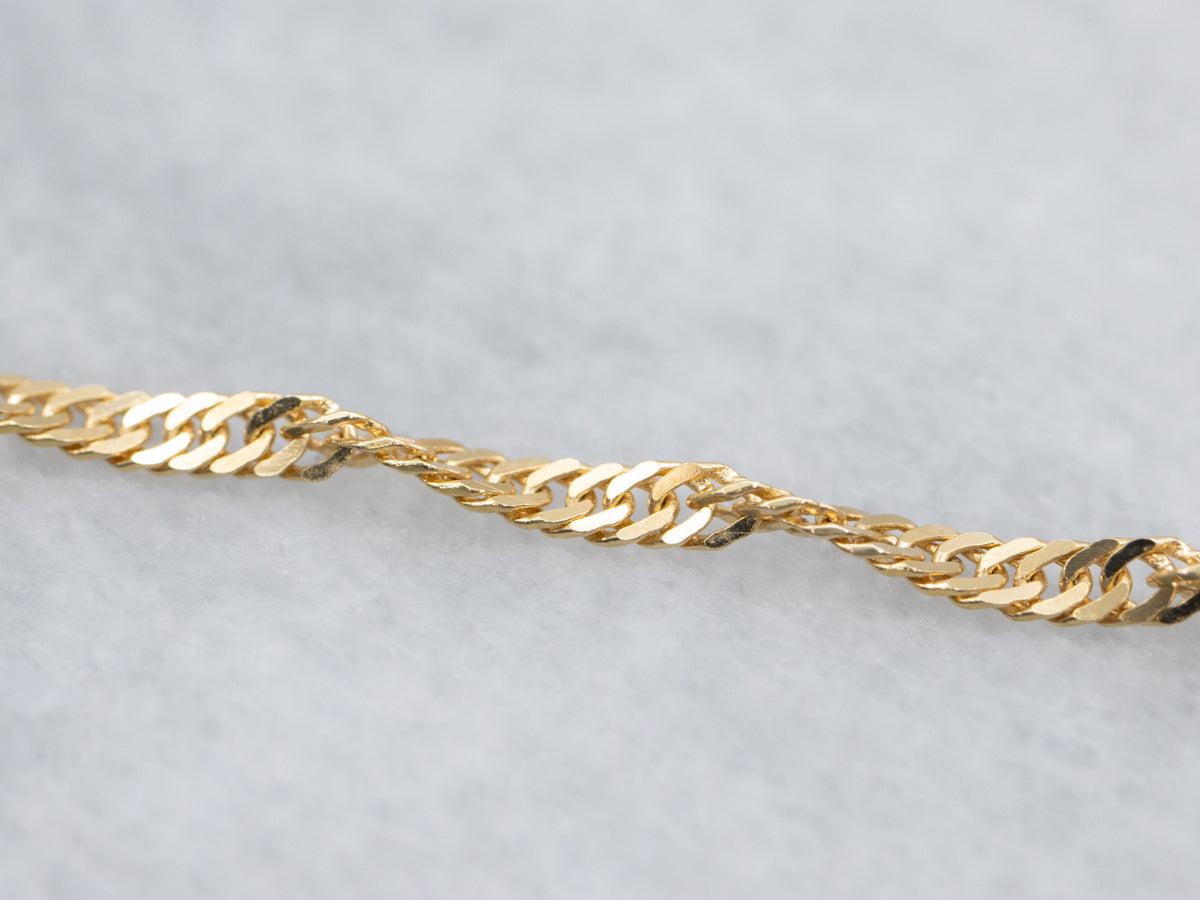 Bezel-Set Diamond Italian Gold Slide Pendant Necklace