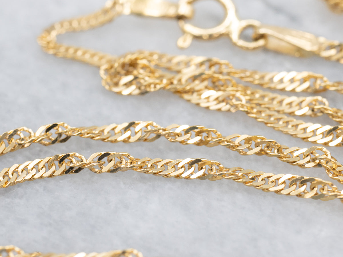Bezel-Set Diamond Italian Gold Slide Pendant Necklace