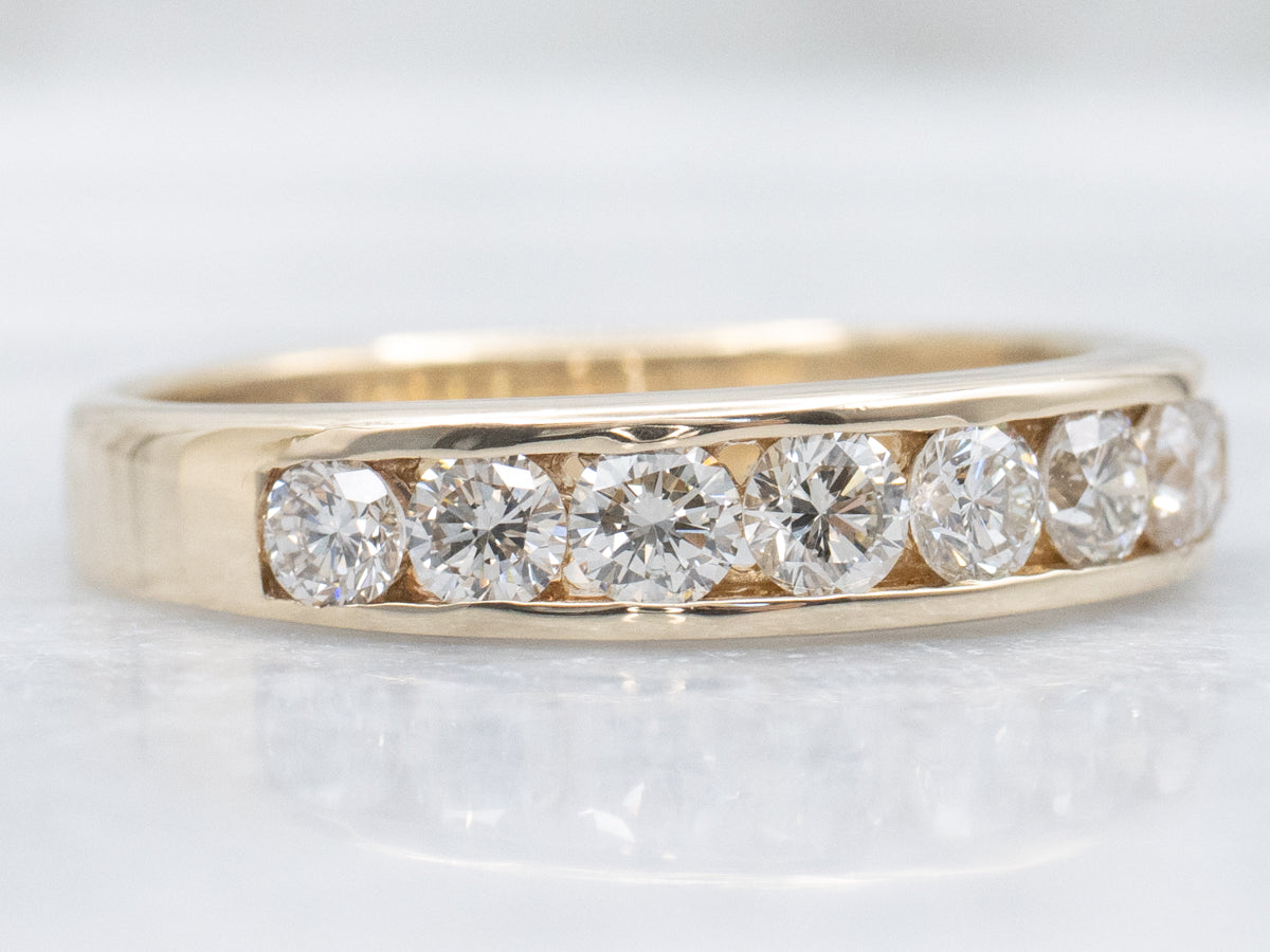 Channel-Set Yellow Gold Diamond Band