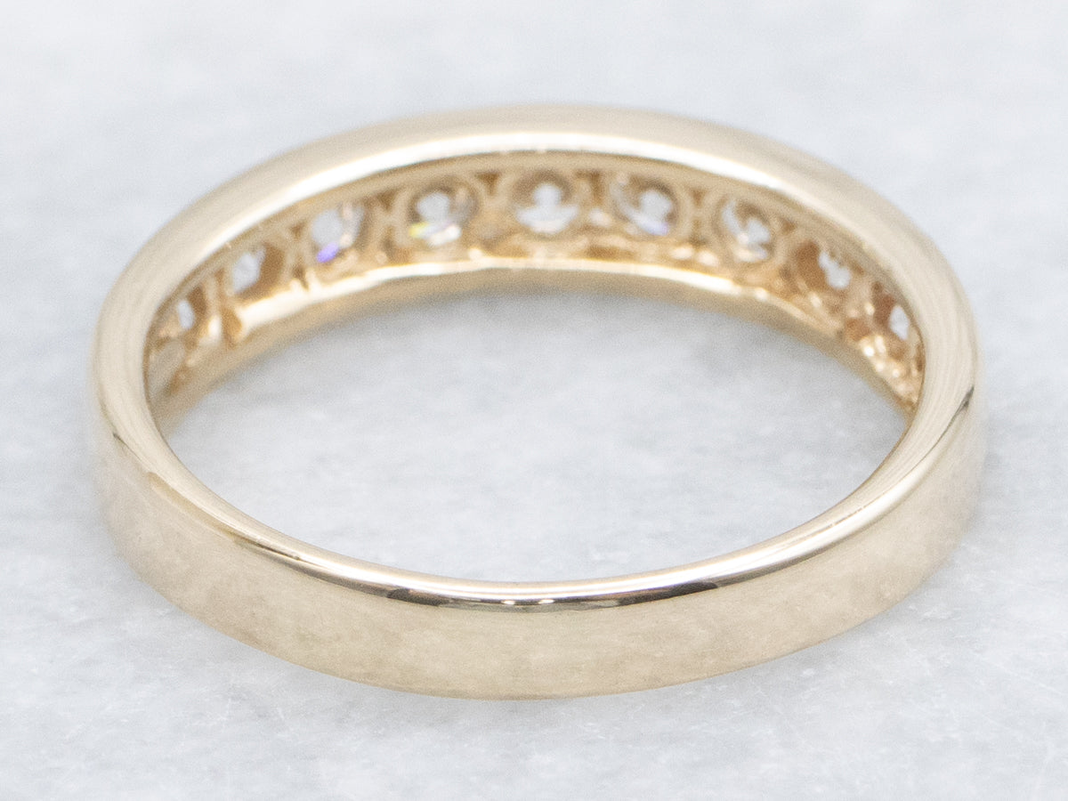 Channel-Set Yellow Gold Diamond Band