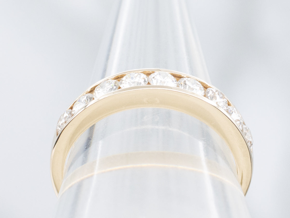 Channel-Set Yellow Gold Diamond Band