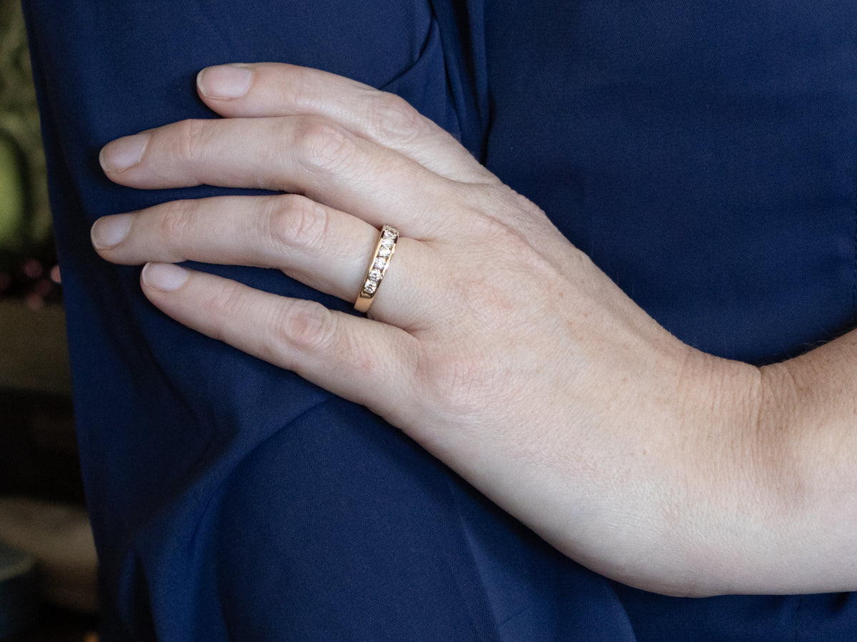 Channel-Set Yellow Gold Diamond Band