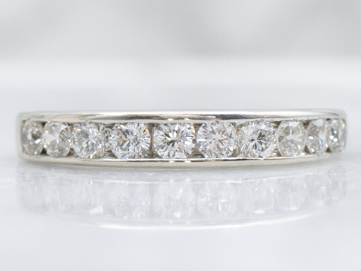 Channel-Set Diamond White Gold Wedding Band