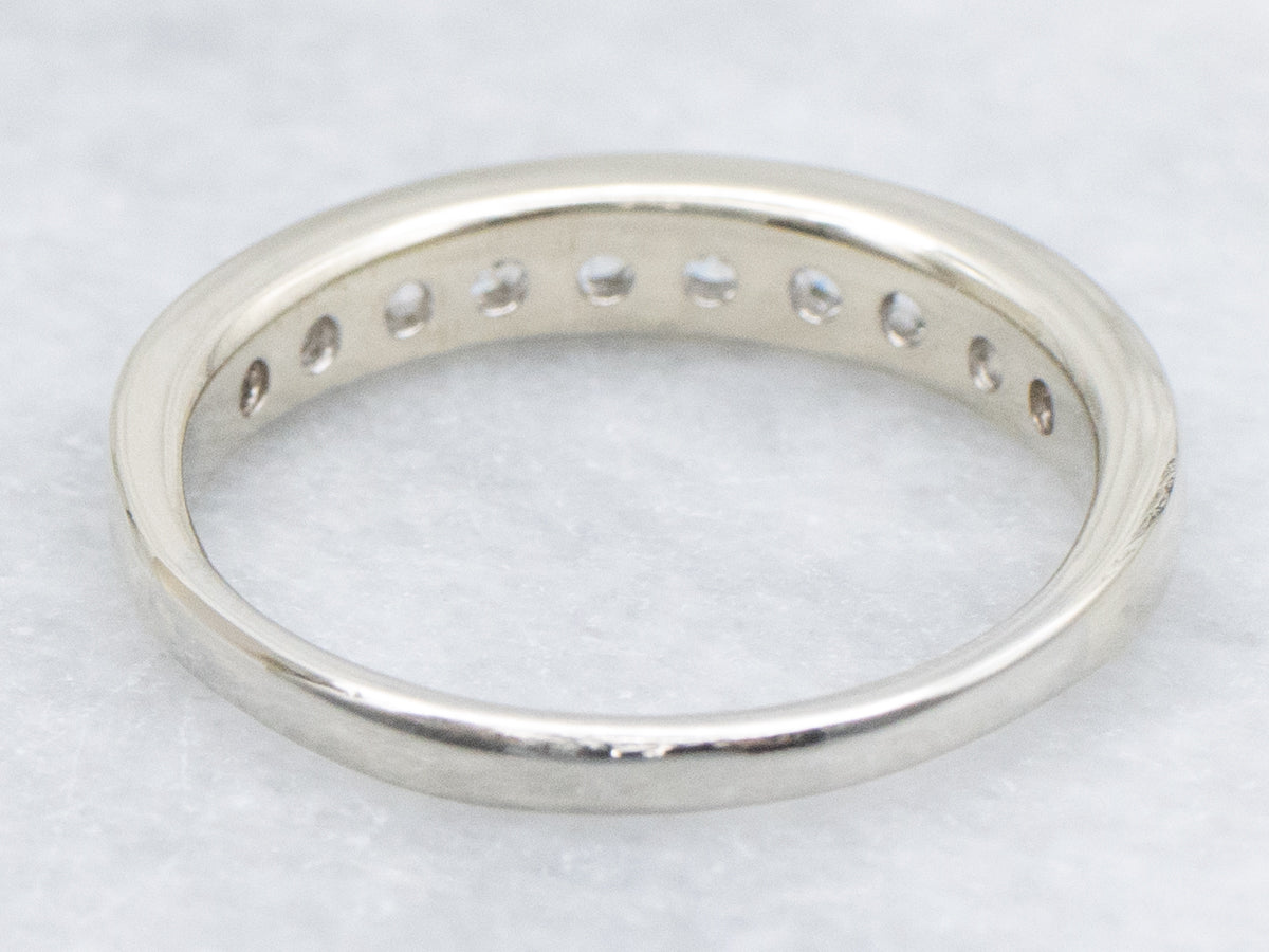 Channel-Set Diamond White Gold Wedding Band
