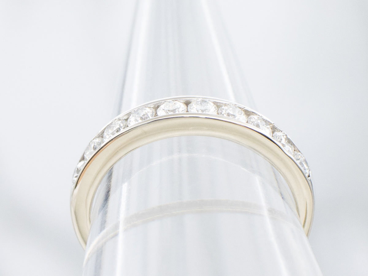 Channel-Set Diamond White Gold Wedding Band
