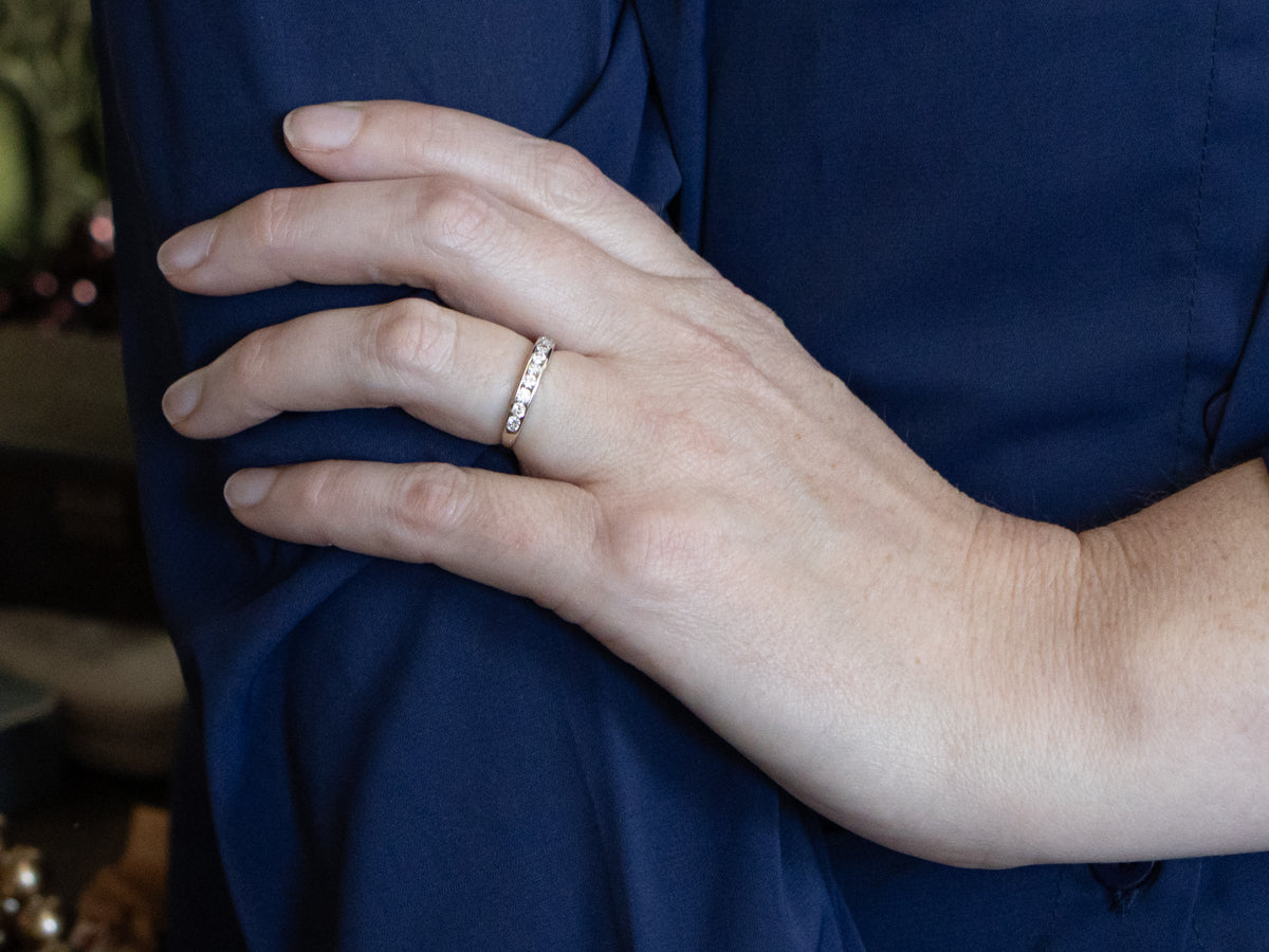 Channel-Set Diamond White Gold Wedding Band
