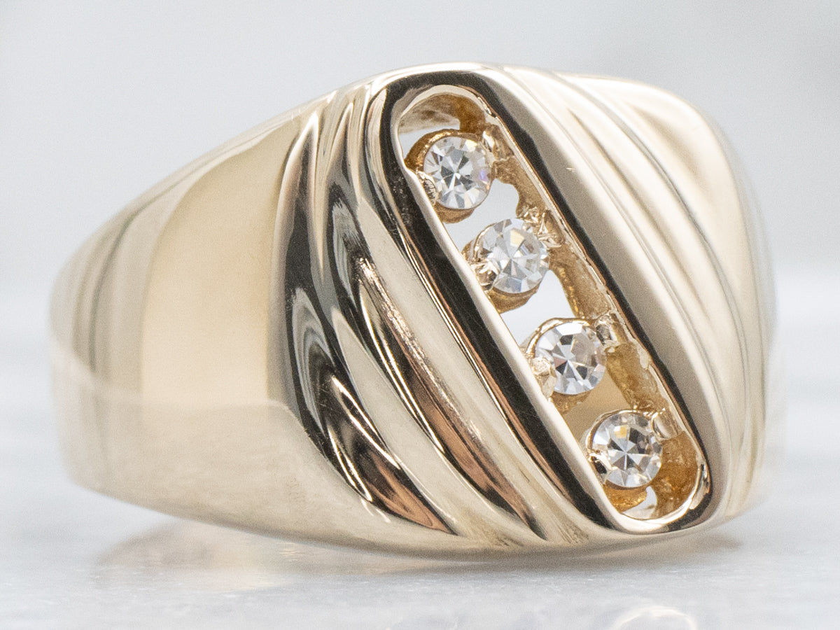 Vintage Gold and Diamond Unisex Ring