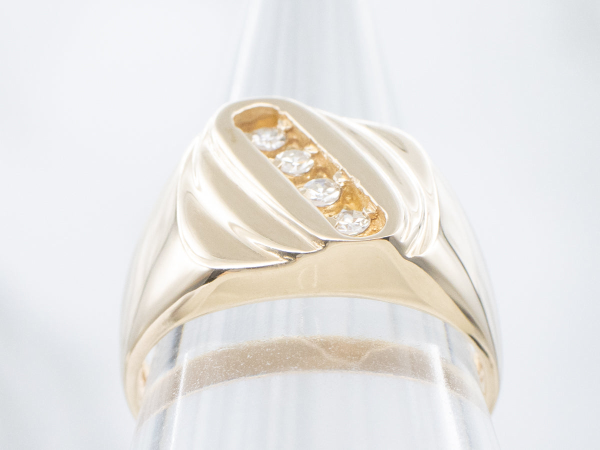 Vintage Gold and Diamond Unisex Ring