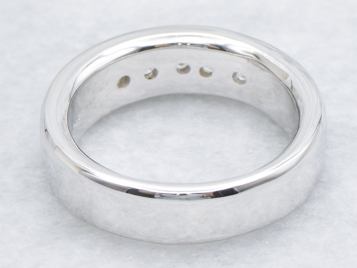 Heavy Gold Channel-Set Diamond Men's Band