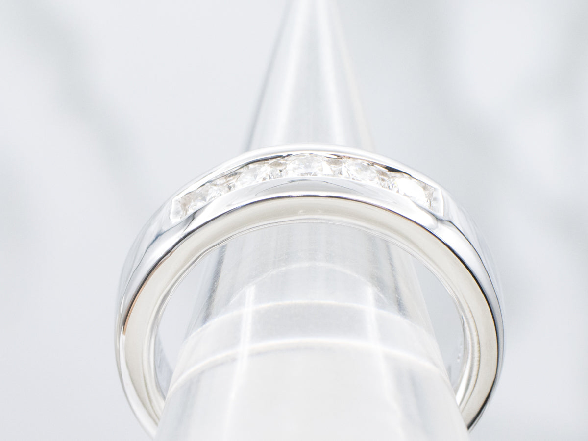 Heavy Gold Channel-Set Diamond Men's Band