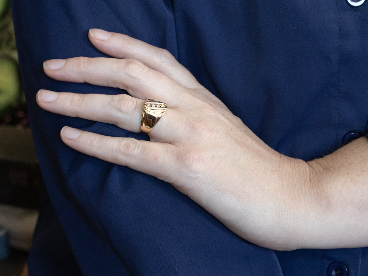 Vintage Gold and Diamond Unisex Ring
