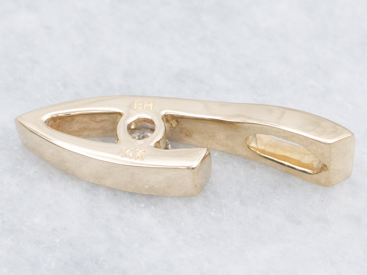 Modern Yellow Gold Brilliant Diamond Pendant