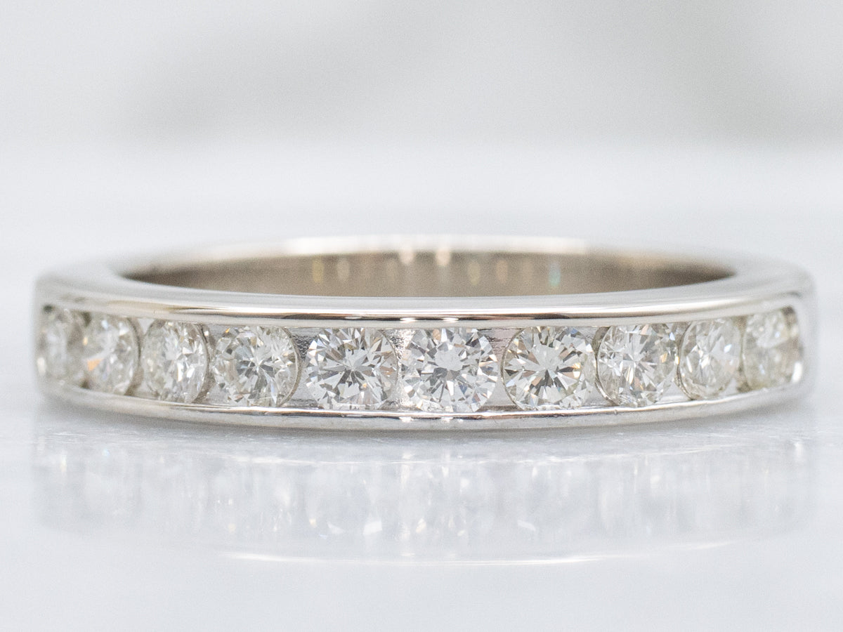 White Gold Channel-Set Diamond Band