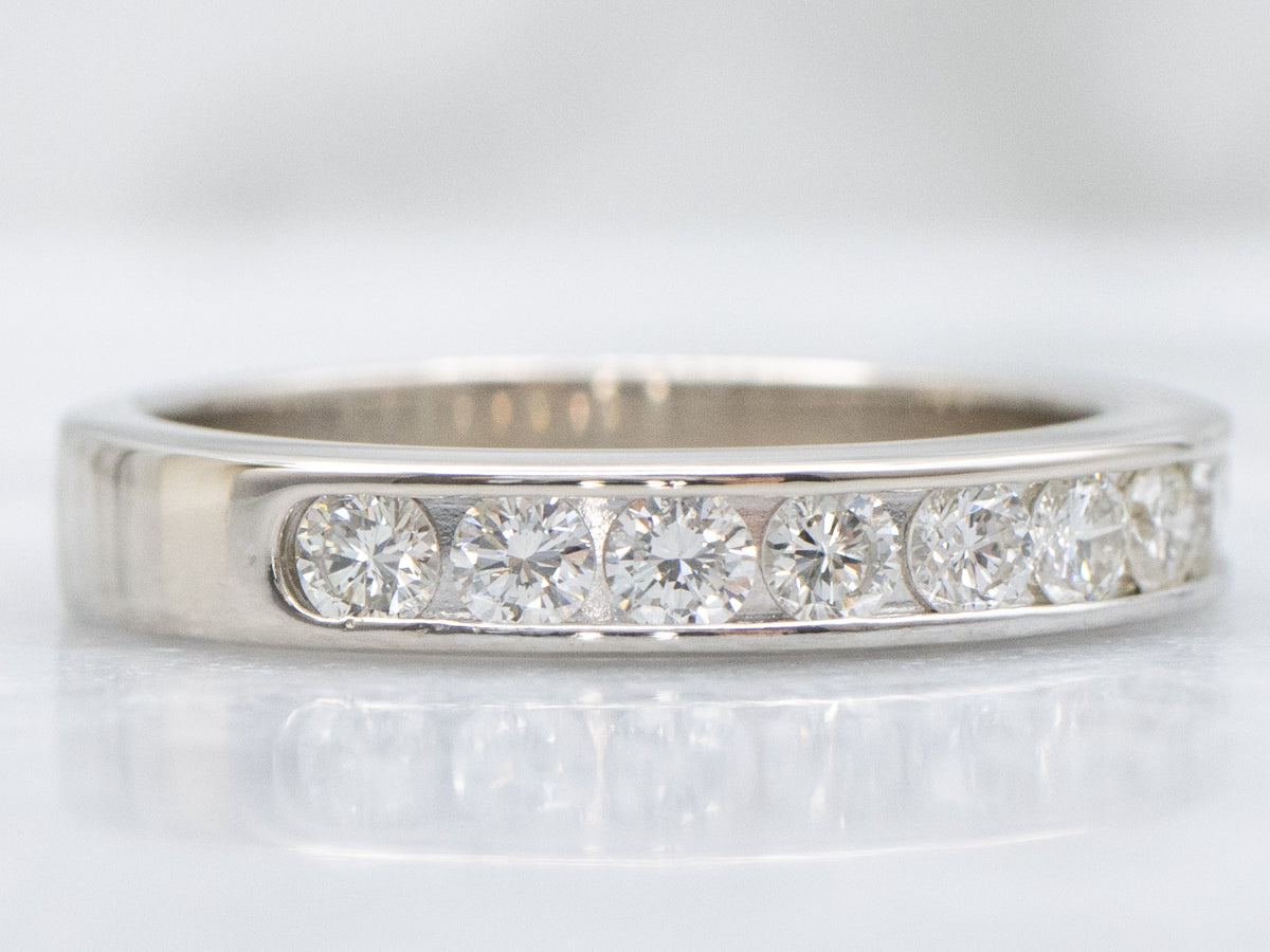 White Gold Channel-Set Diamond Band