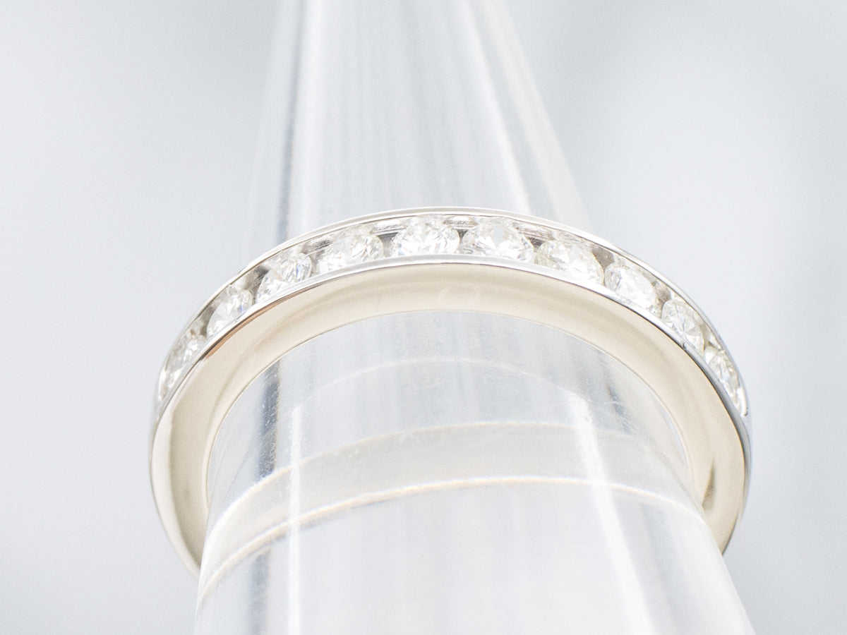 White Gold Channel-Set Diamond Band