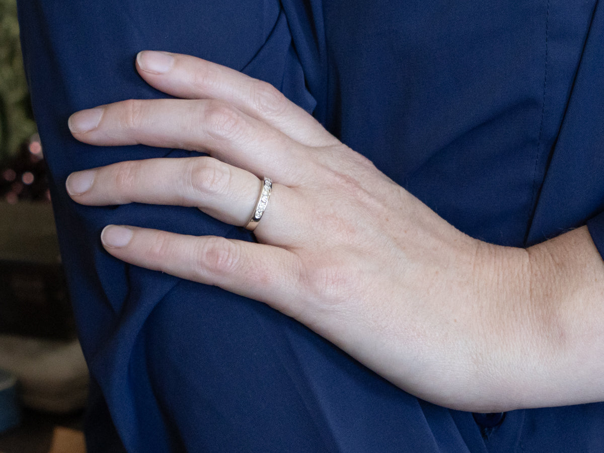 White Gold Channel-Set Diamond Band
