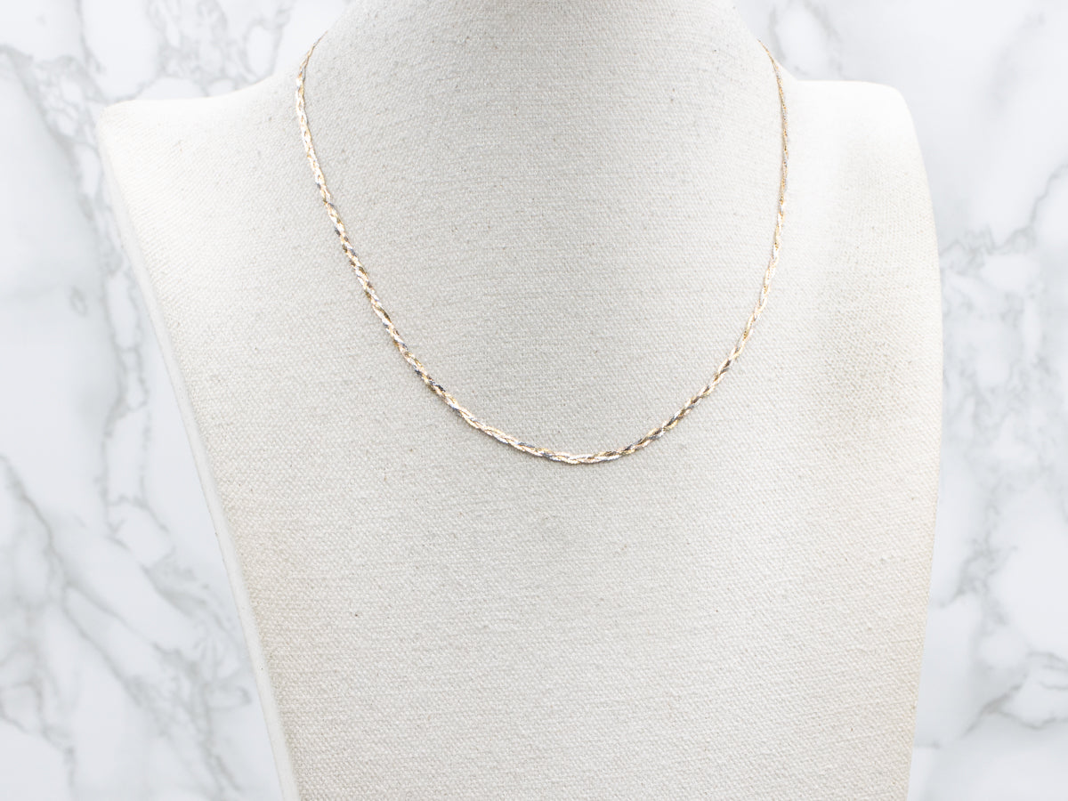 Italian Tri-Color Gold Braided Serpentine Chain