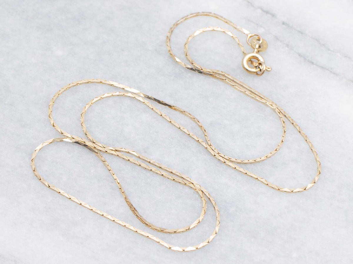 Yellow Gold Rectangular Box Link Chain