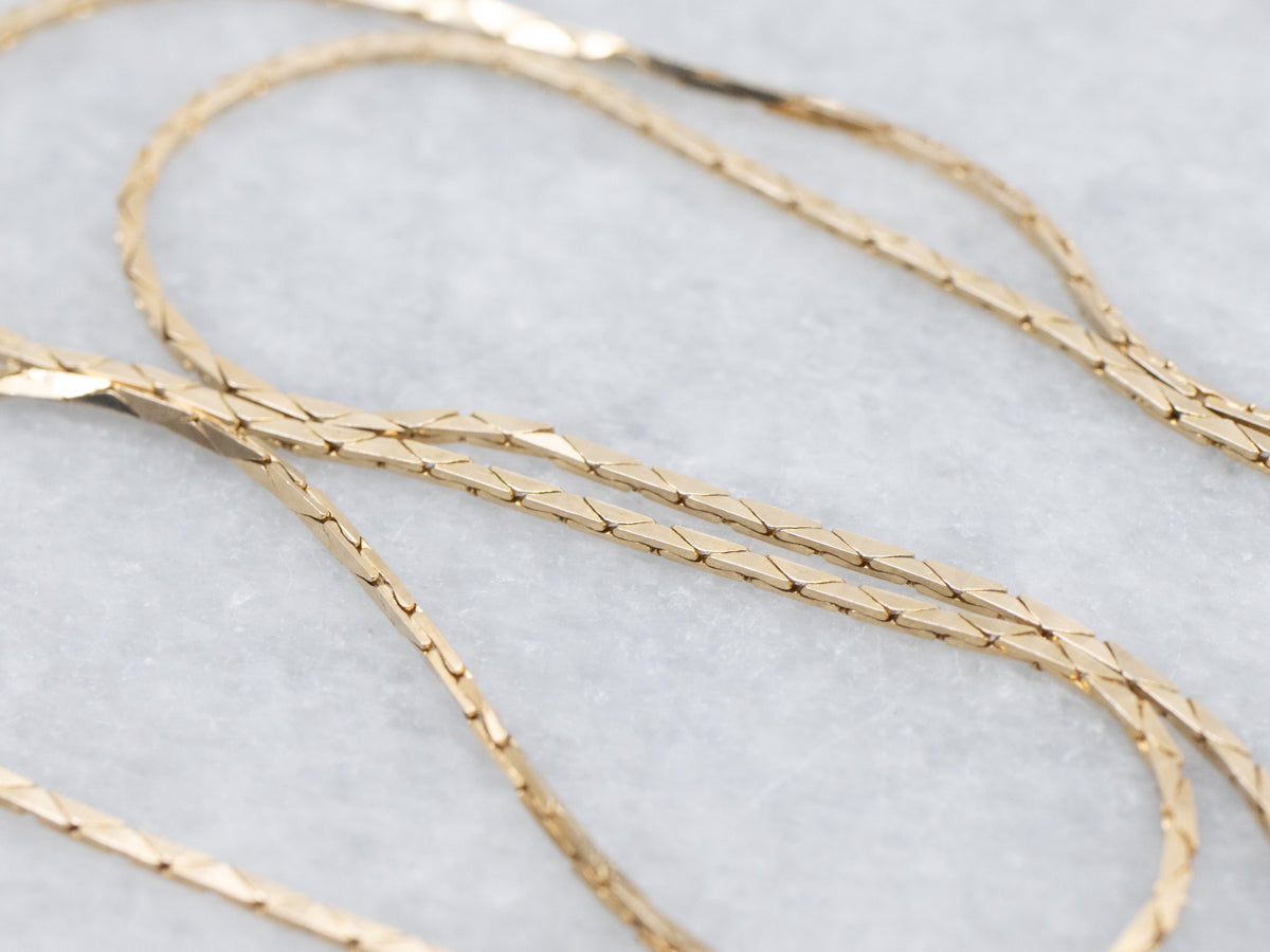 Yellow Gold Rectangular Box Link Chain