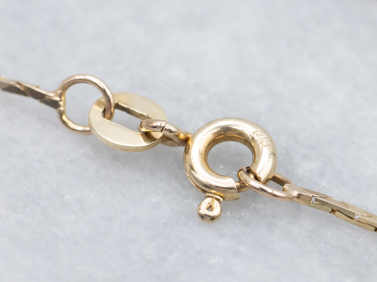 Yellow Gold Rectangular Box Link Chain