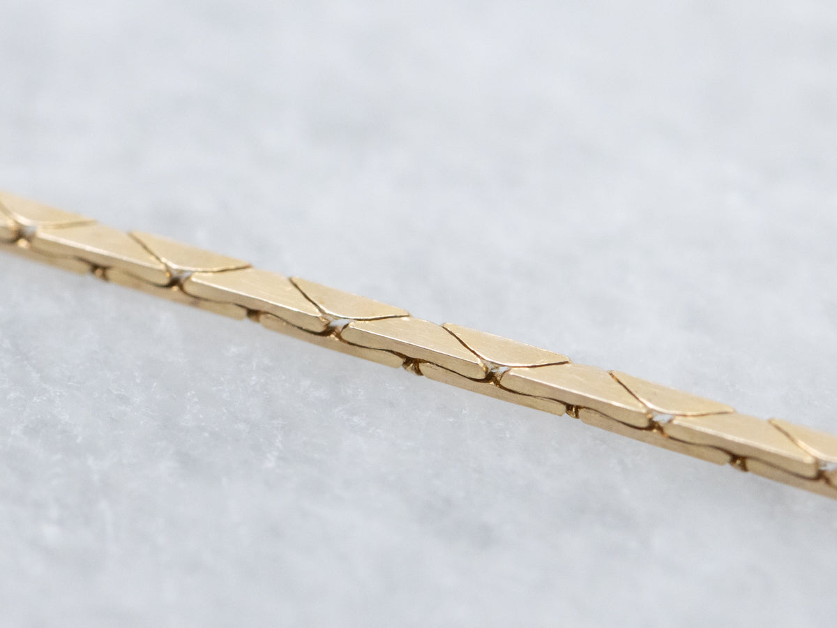 Yellow Gold Rectangular Box Link Chain