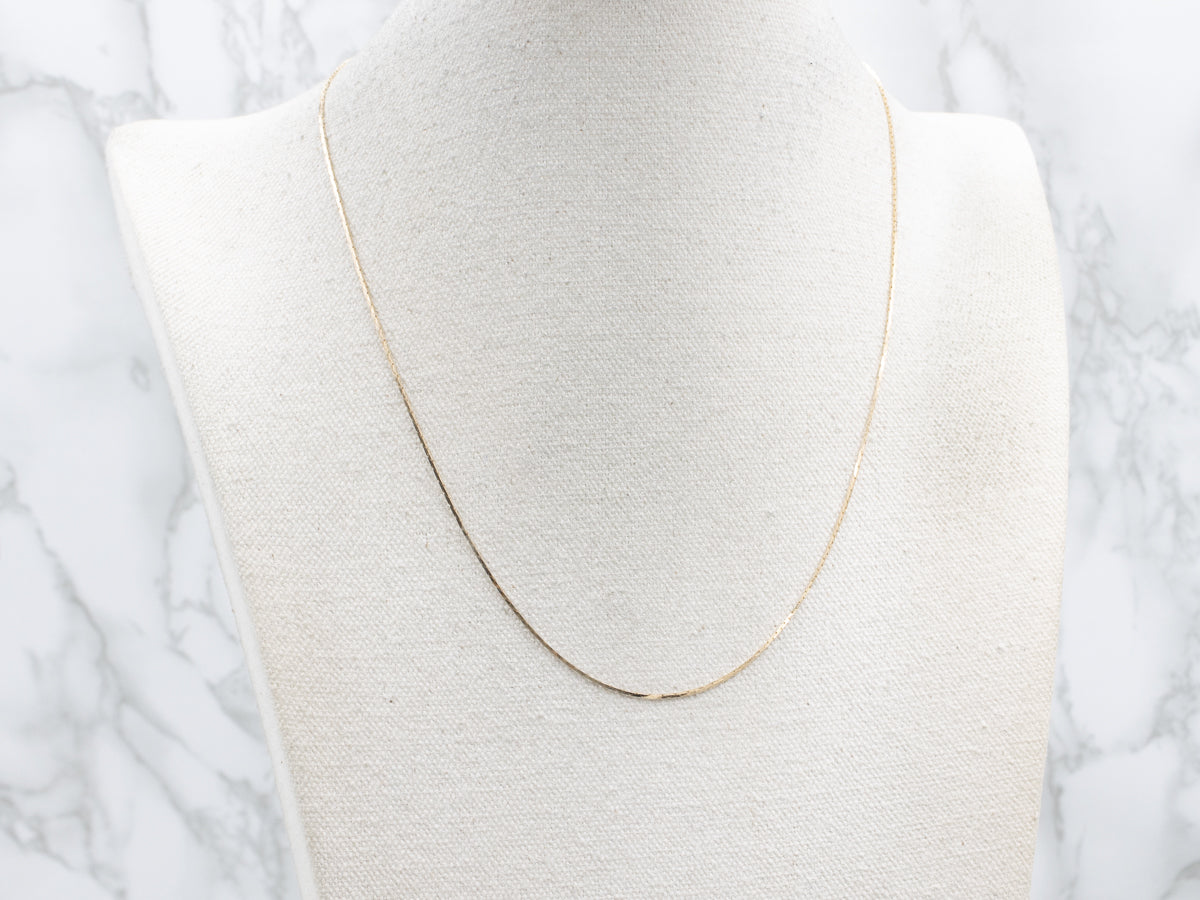 Yellow Gold Rectangular Box Link Chain