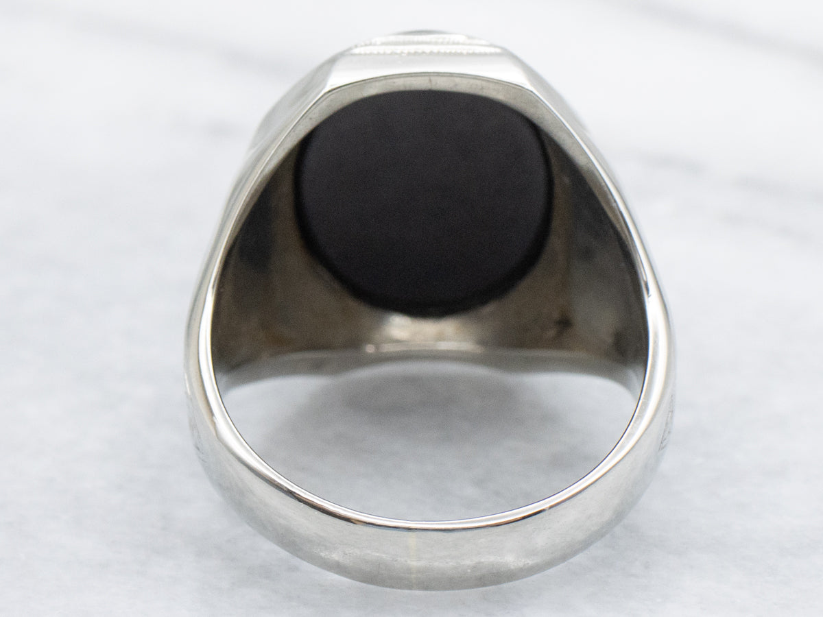 Men's Antique Gold and Onyx Ostby and Barton Statement Ring