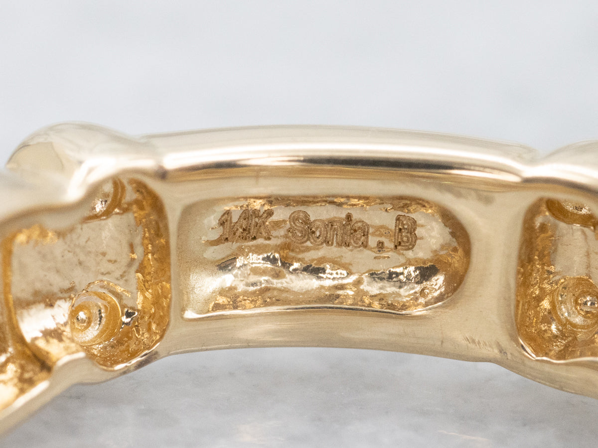 Bezel-Set Diamond Yellow Gold Flex Band